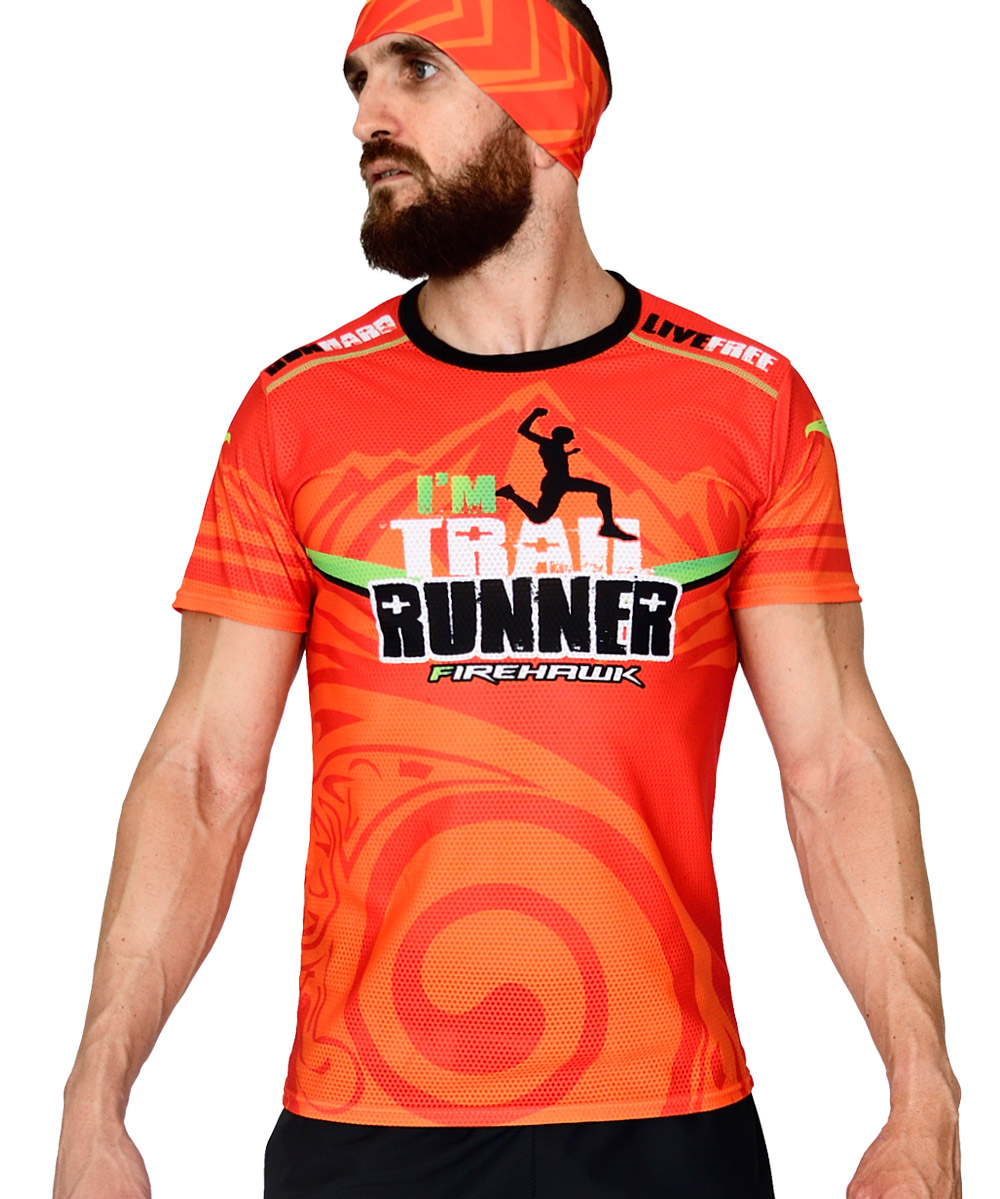 Firehawkwear ® Camiseta Trail running Hombre # Only Run