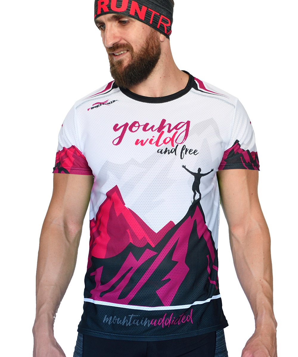 cerebro Individualidad Cayo Firehawkwear ®| Camiseta Trail running Hombre # Young