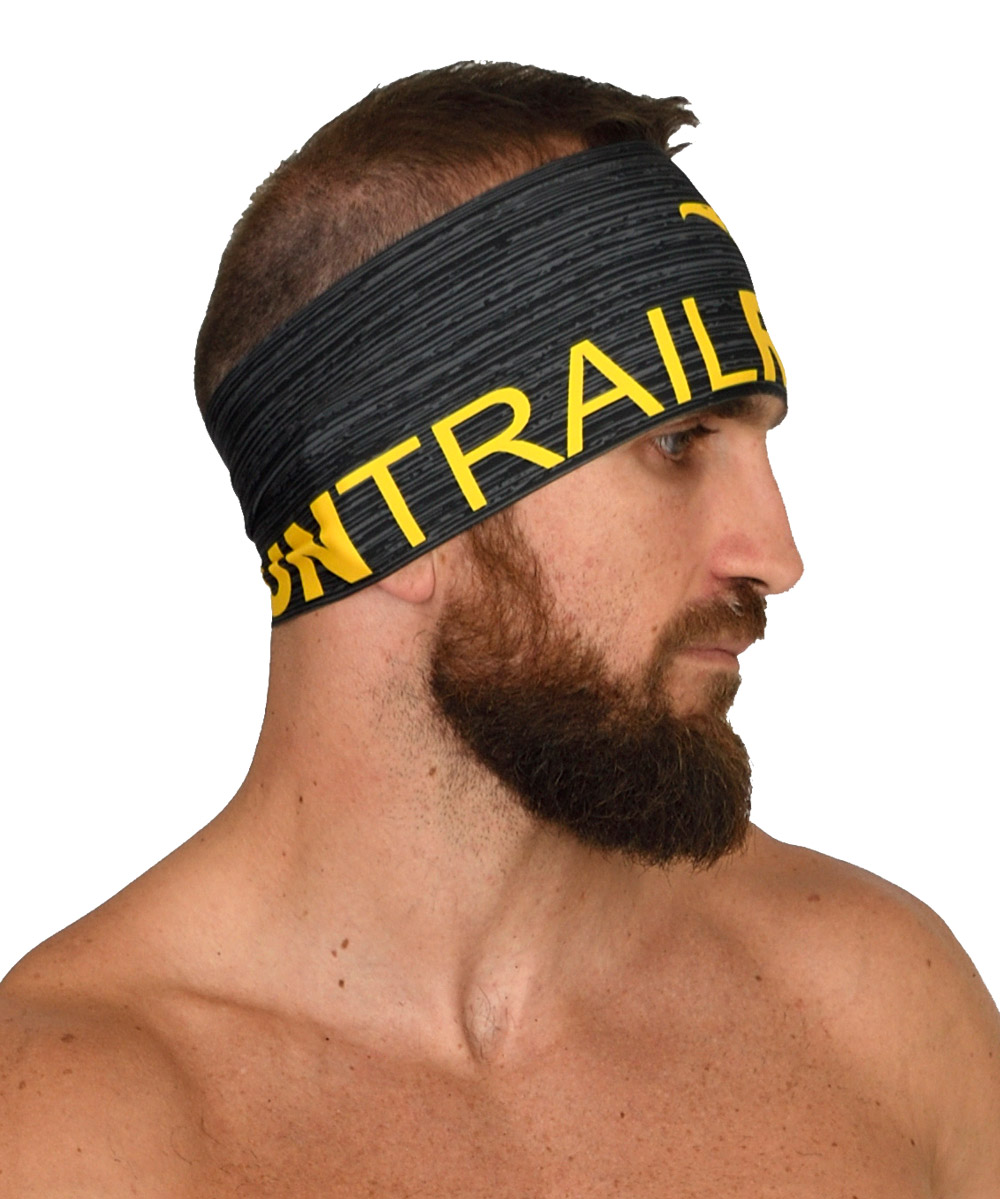 Firehawkwear ®Headband trail running #Minimal Lemon