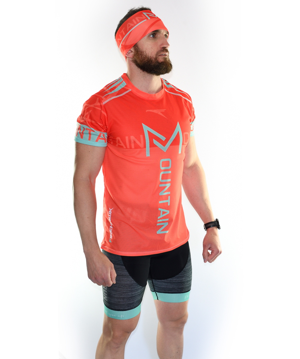 Camiseta Trail Running Hombre # Mountain Coral