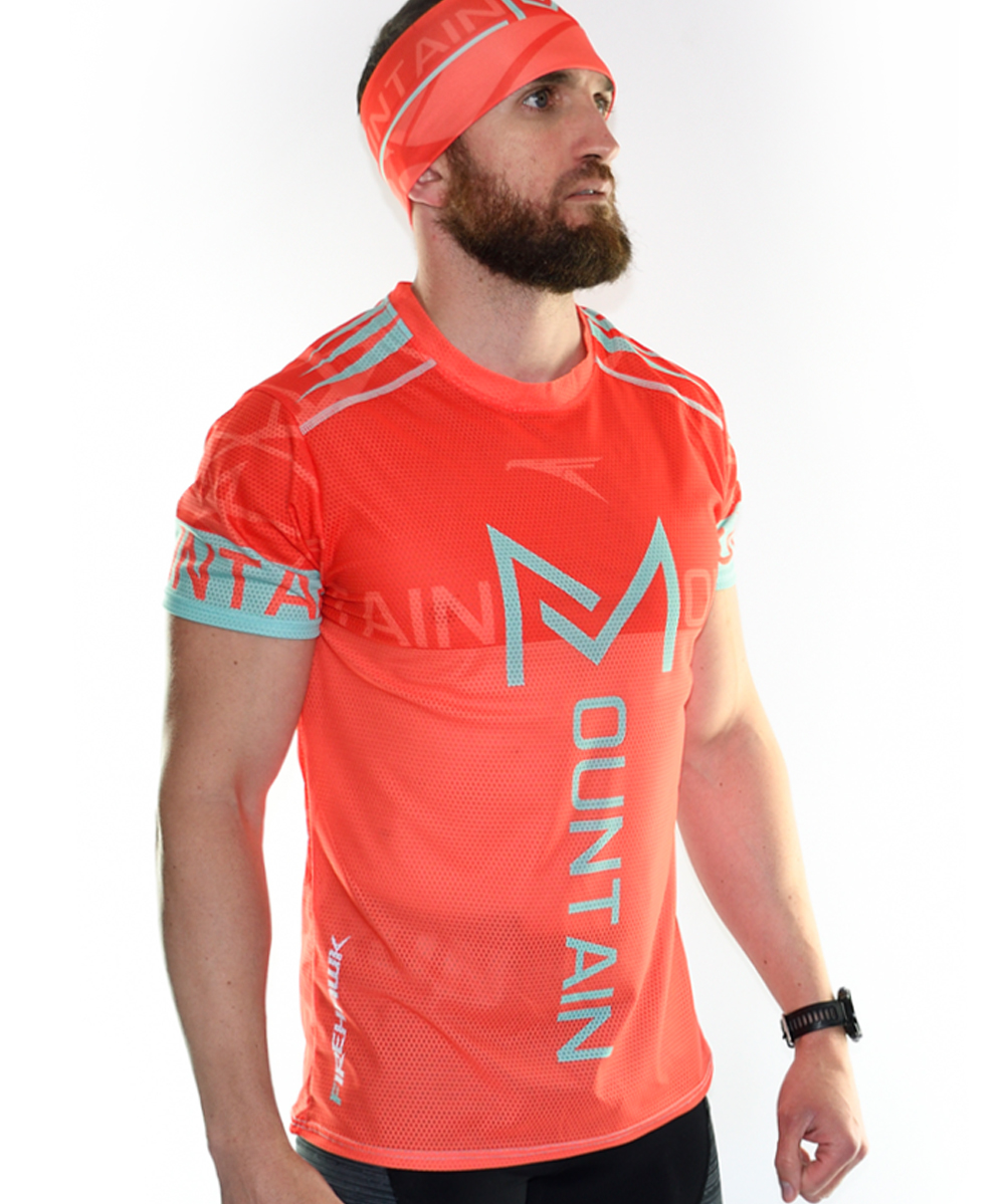Camiseta Trail Running Hombre # Coral
