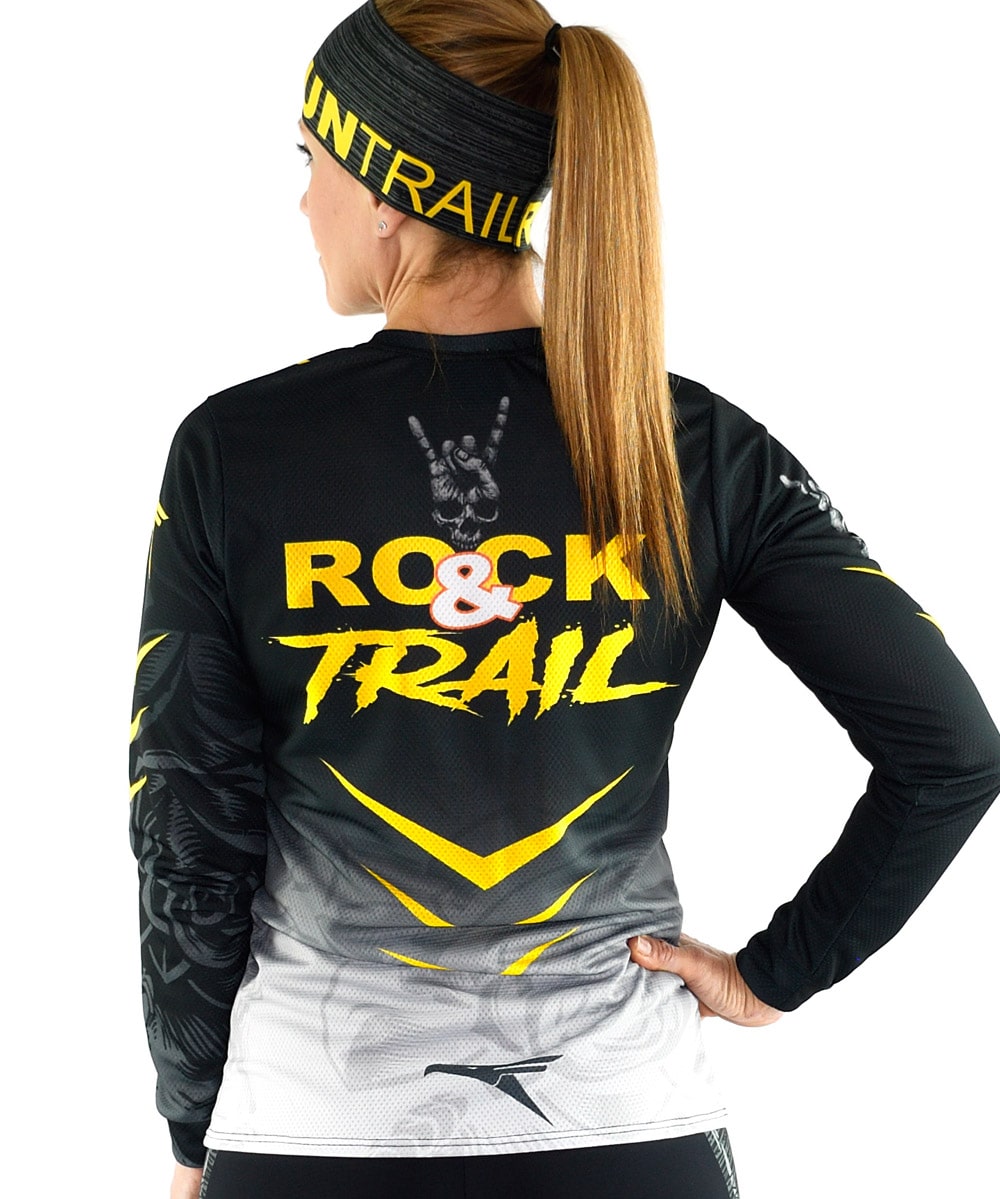 Camiseta mujer trail running Manga larga #Rock and Trail