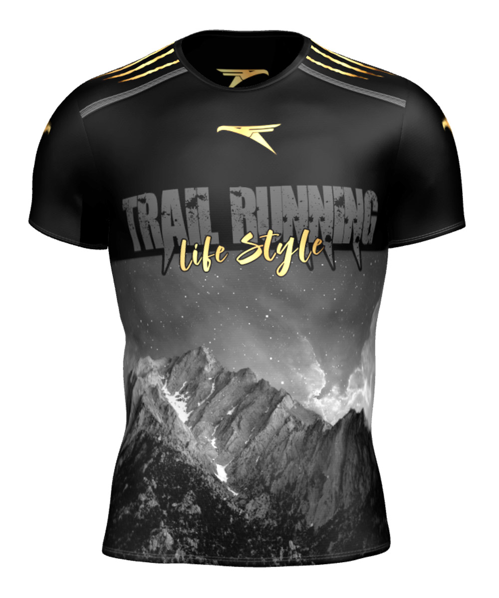 Camiseta Trail Running Unisex #BLACK MOUNTAIN